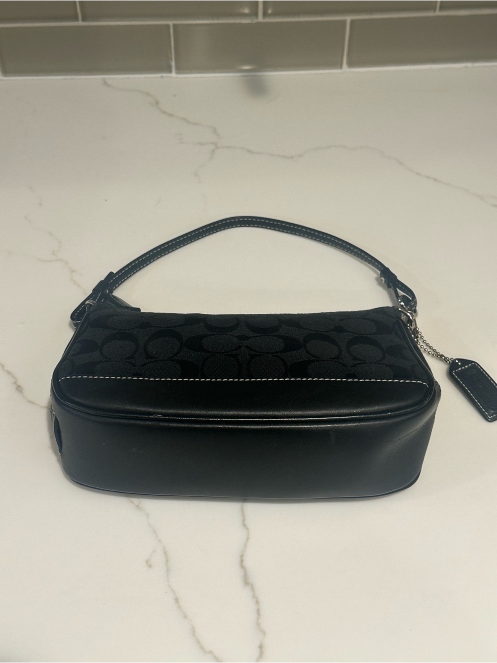 Coach Signature Jacquard Demi Black Shoulder Bag  Zip Top Y2K Vintage 6094 - Picture 9 of 9
